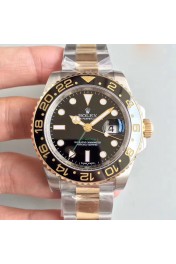 Rolex Replica GMT-Master II 116713LN 2018 V7S 24K Gelbgold umwickelt & Edelstahl schwarz