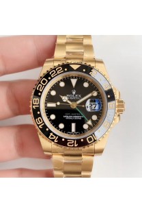 Rolex Replica GMT-Master II EW Fabrik Gelbgold mit Edelstahl Schwarz