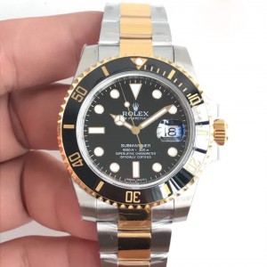 Rolex Replica Submariner Date 116613LN N V5S Gelbgold und Edelstahl, schwarzes Zifferblatt